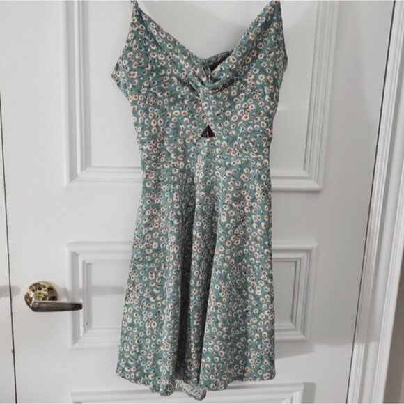 Floral Tie Back Peekaboo Fit and Flare Dress - Picture 10 of 13